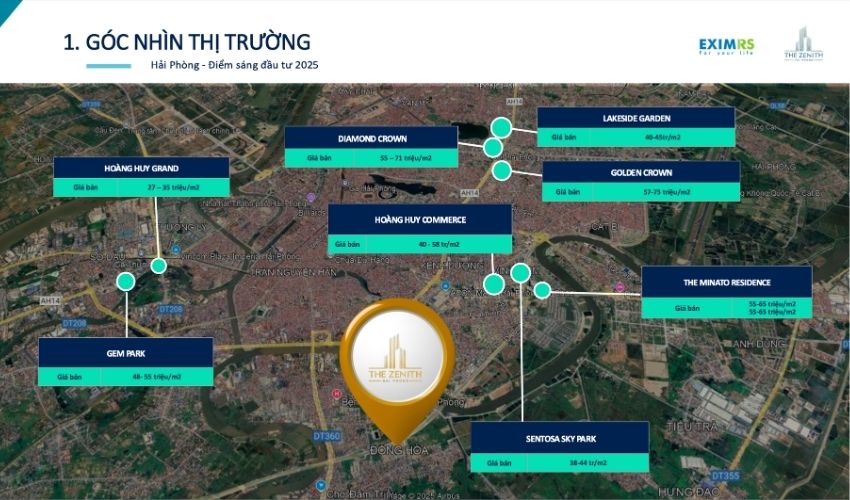 Giá bán căn hộ The Zenith Hải Phòng chỉ từ 1.7 tỷ/căn