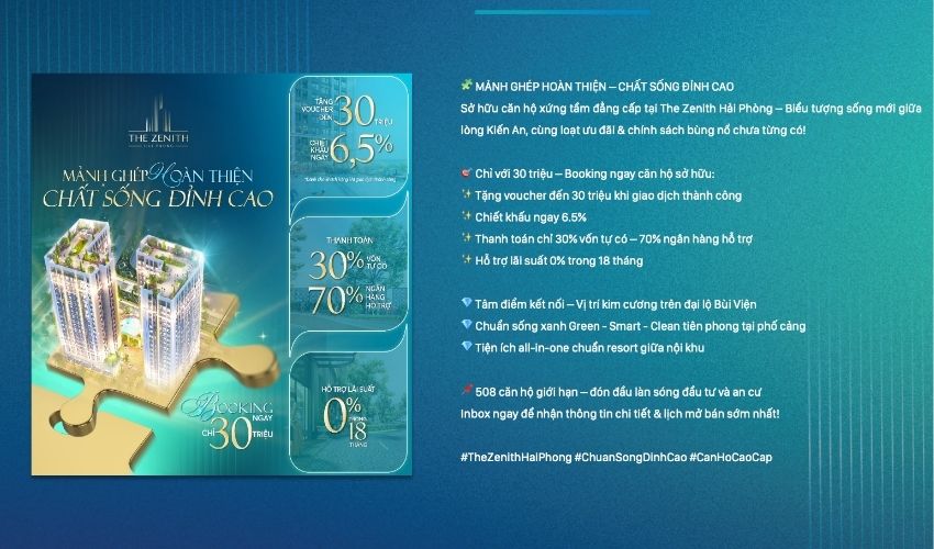 Mở bán chung cư The Zenith Hải Phòng với nhiều chính sách ưu đãi hấp dẫn
